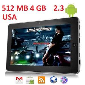 10 GOOGLE ANDROID 2.3 TABLET WIFI HDMI FLASH 10.3 CAM 512 RAM 4GB 