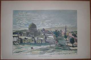 1884 Reclus print DOME OF THE ROCK; JERUSALEM  