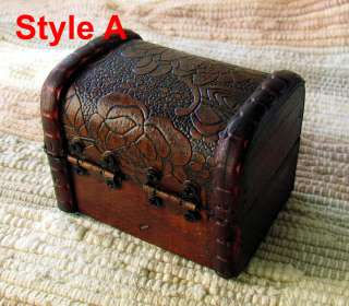 Set of 6 small Wooden Trinket Boxes jewelry coins  