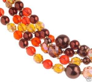 JOAN RIVERS NEUTRAL GLAM. STONE GLASS BEAD NECKLACE/  