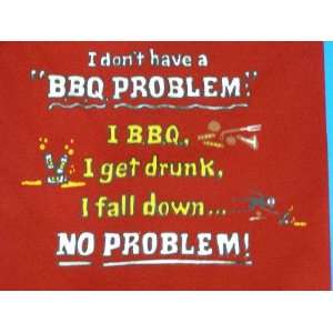    apron with attitude funny red apron BBQ problem