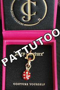 2012 NEW JUICY COUTURE MINI RED LADYBUG GOLD BRACELET CHARM IN PINK 