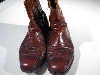 VTG Florsheim Ankle Zip Boots Brown Mens 9E 9 E  