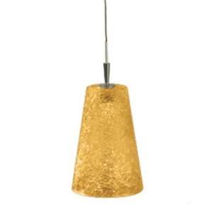  Pendina Single Lamp Pendant with Ice Paglierino Amber Glass Shade 