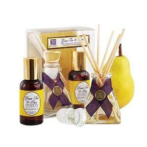   Green Tea & Pear Mini Reed Diffuser Set by Aromatique