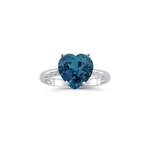   42 Cts London Blue Topaz Solitaire Ring in 18K White Gold 3.0 Jewelry