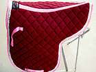 HORSE BURGUNDY PINK QUILTED ENGLISH SADDLE PAD TACK