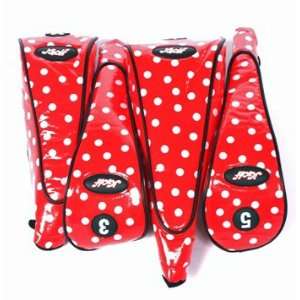   Red with White Polka Dot Ladies Golf Club Covers