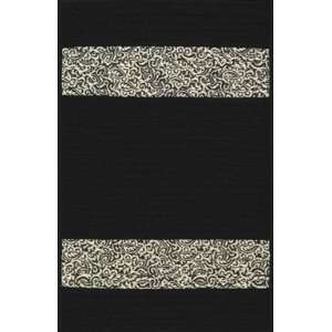  AMS Rain or Shine, Filigree & Black, Mid Stripe Area Rug 