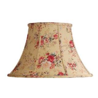   in. Wide Lamp Shade, Gold Beige with Floral Print Fabric, Laura Ashley