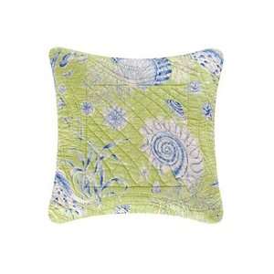  Green Shells Quilted Throw Pillow