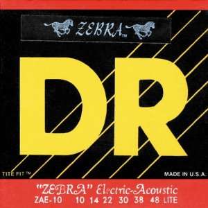  DR Strings Zebra Lite Acoustic Electric Guitar Strings 