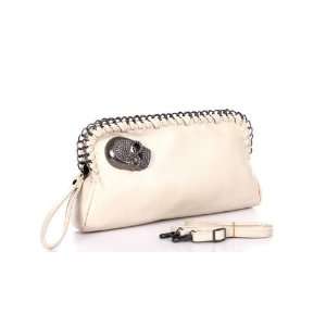   with Silver Skull and Zipper Design Clutch Handbag 