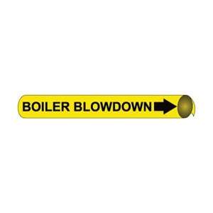   Pipe Marker Precoiled, Boiler Blowdown B/Y, Fits 4 5/8   5 7/8 Pipe