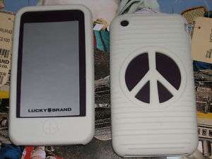 LUCKY BRAND IPHONE WHITE RUBBER SKIN CASE PEACE NWT  