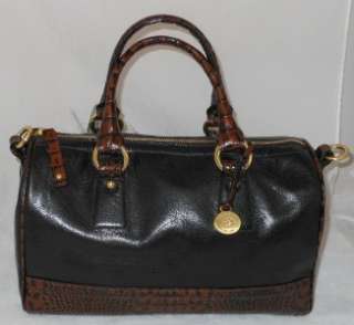 BRAHMIN Black Leather Sadie Tuscan Satchel Handbag Purse NWT G7118BK 