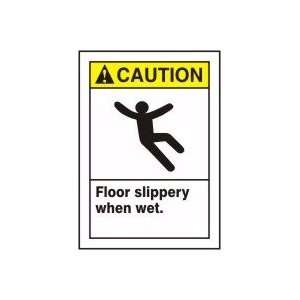  CAUTION FLOOR SLIPPERY WHEN WET (W/GRAPHIC) Sign   10 x 7 