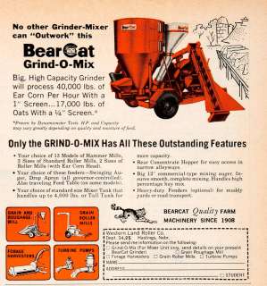 1968 Ad Bearcat Grind o Mix Farm Machinery Grinder Western Land Roller 