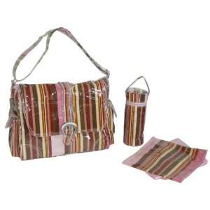  Kalencom Laminated Multi Stripes Buckle Bag (Chocolate 