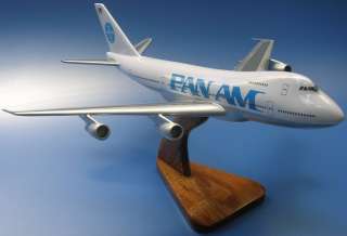 Boeing B 747 Pan Am Airways Airplane Wood Model Reg FS  