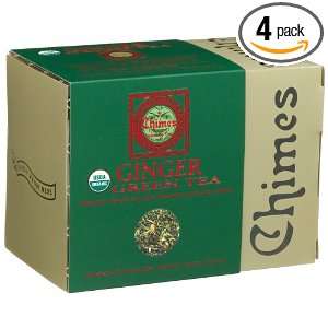 Chimes Ginger Green Tea, 18 Count Whole Leaf Pouches,1.39 Ounce Box 