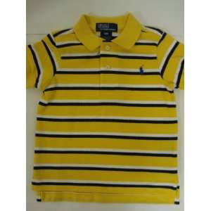 Ralph Lauren Toddler Baby Polo Shirt Yellow Black Stripe, Size 12 