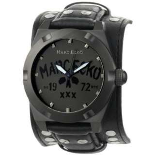 Marc Ecko Mens E12513G1 The Rock Black Leather Cuff Watch   designer 