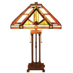  Chloe Mission Style Tiffany Table Lamp with Bronze Base 