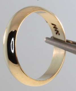 14k yellow gold 4.8mm gents wedding band ring mens 5.6g vintage estate 