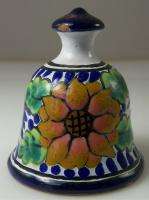 TALAVERA COLORFUL POTTERY BELL MADE in MEXICO 3 MENDOZA  