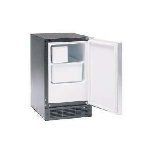 Marvel No Drain Ice Machine   Black Cabinet, Brushed Aluminum Door 