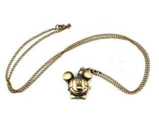   SHIP Cute Mickey Mouse Cartoon Pocket Watch Charm Pendant Necklace j12