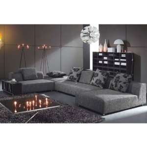  Tosh Furniture Tivoli Zebrano Grey Fabric Sectional Sofa 