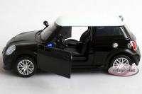New MINI COOPER S 132 Diecast Model Car Black with Sound and Light 