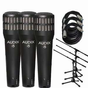   3Pack Instrument Mic Kit with Stands and Cables Musical Instruments