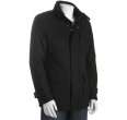 Calvin Klein black wool dual zip placket coat  