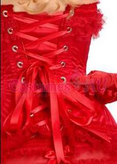 Burlesque Boned Moulin Rouge Corset Dress Up Costume Lace Up Bustier 