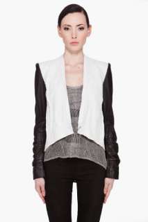 Helmut Lang Leather Sleeve Jacket for women  