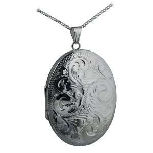  British Jewellery Workshops Silver 45x35mm oval engraved 4 