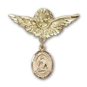   with St. Charles Borromeo Charm and Angel w/Wings Badge Pin Jewelry