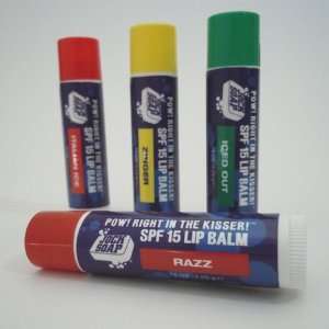 Jock Soaps Set of 4 Pow Right in the Kisser SPF 15 Lip Balm Variety 