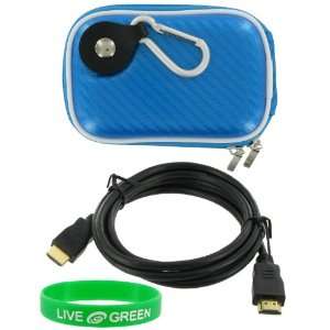 Candy Blue) Case and Mini HDMI to HDMI Cable 1 Meter (3 Feet) for JVC 