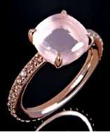 Pomellato rose quartz Baby pavé ring vs. Fluxus black sheer modal 