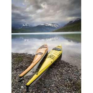  Kayaks on the Shore Kintla Lake, Montana, USA Premium 