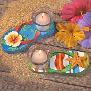  Resin Luau Flip Flop Tealight Holders   Party Decorations 