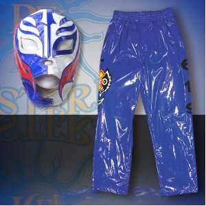  WWE Rey Mysterio Blue Replica Kid Size Mask & Pants Combo 