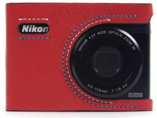 Genuine Leather Case for Nikon Digital Camera P300 Red  