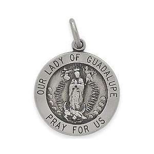 Sterling Silver Our Lady of Guadalupe 18.5mm Religious Medal Medallion 