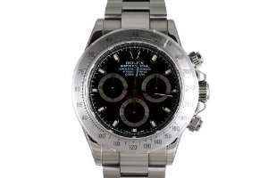  Rolex Mens Stainless Steel Daytona Black Dial Watches