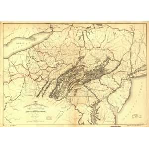 1847 Map Great Western & Lake Erie railroad of PA 
